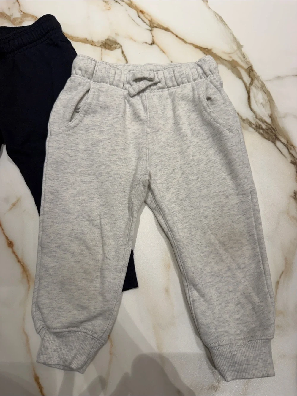 Carter’s Kids Cozy Jogger Pants - Black and Light Gray 2T